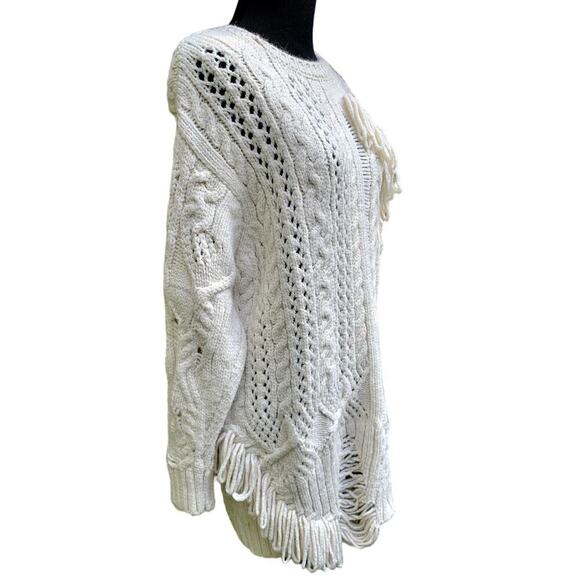 Ultra Cozy Nisan Oversized Distressed Soft Fisherman Tunic Sweater Size Medium - Picture 2 of 6